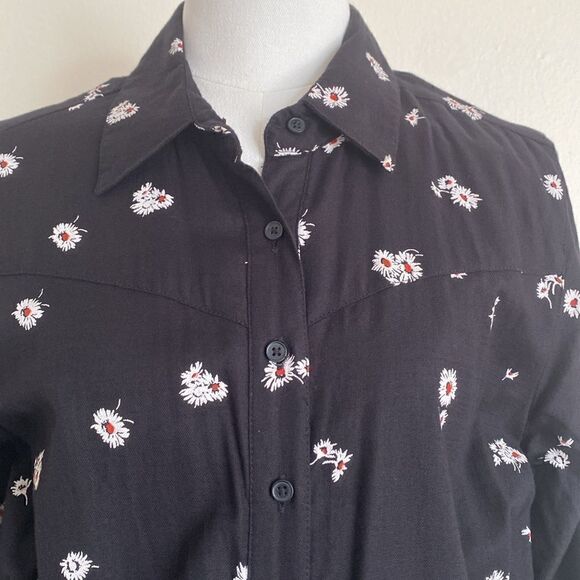 Lucky Brand Black Daisy Print Logan Jumpsuit Size Small Petite - Picture 5 of 16